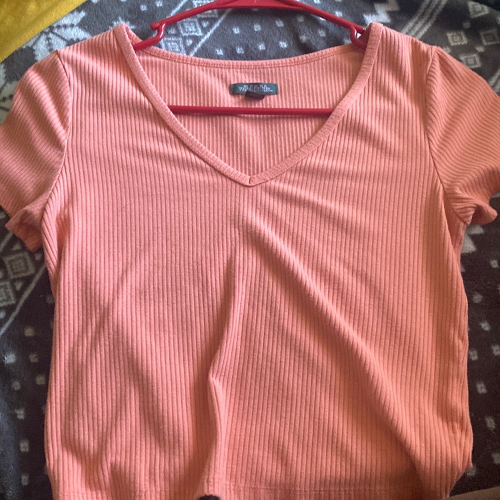 wild fable coral cropped top